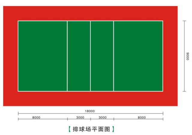 排球场平面图-塑胶运动球场系列-重庆市永强体育设施有限公司